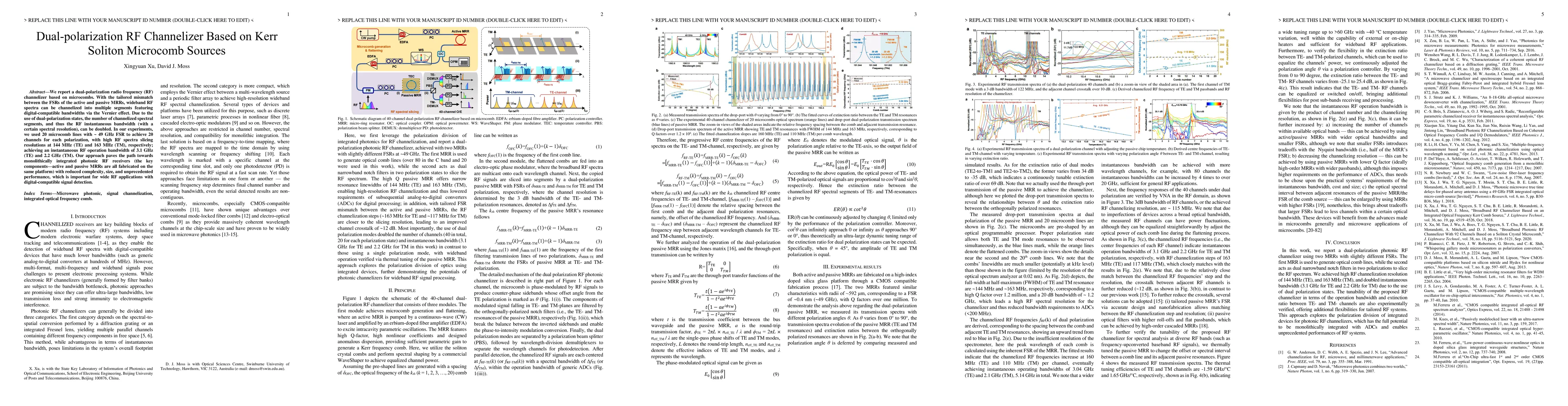 Thumbnail for Dual-polarization RF Channelizer Based on Kerr Soliton Microcomb Sources