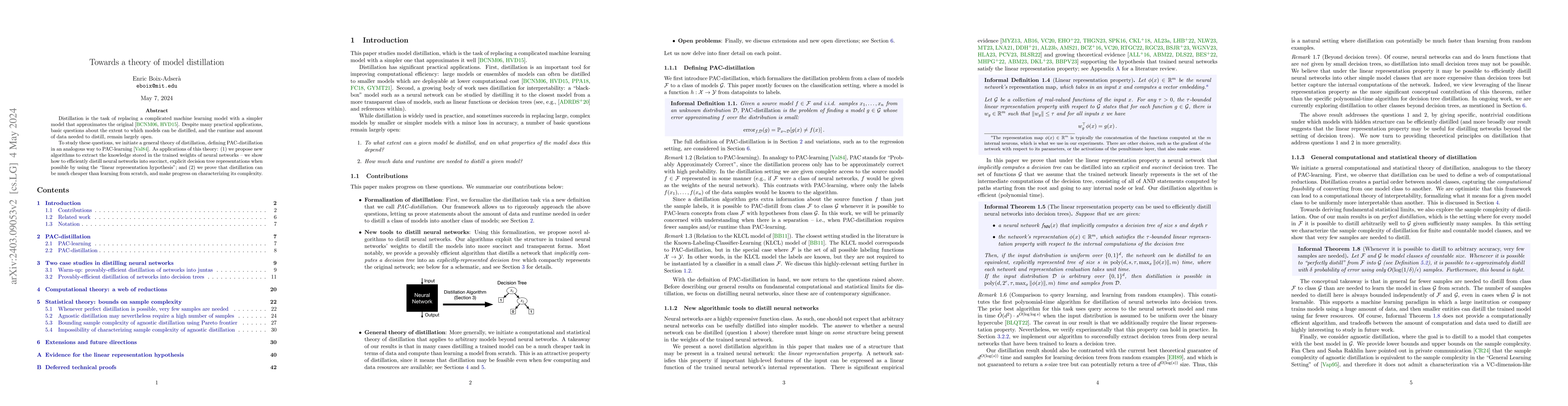 Thumbnail for Towards a theory of model distillation