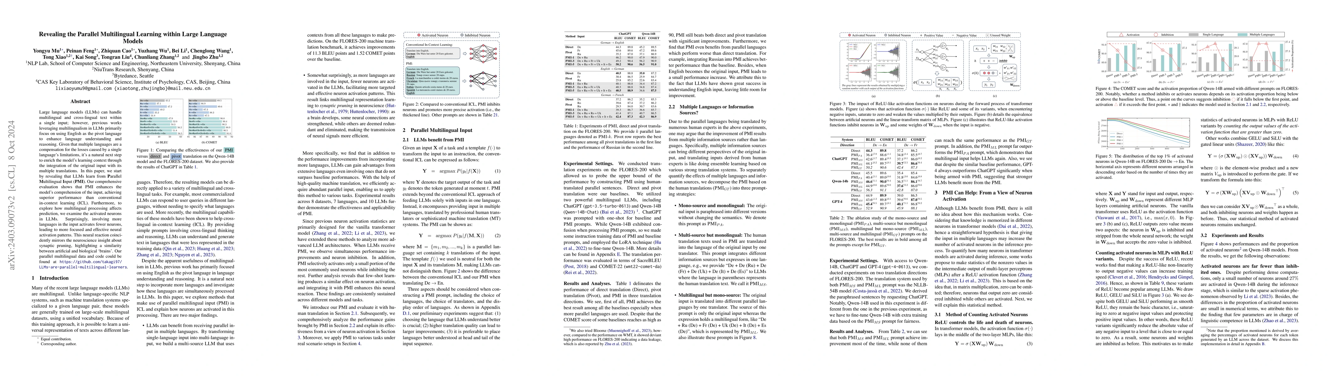 Thumbnail for Large Language Models are Parallel Multilingual Learners