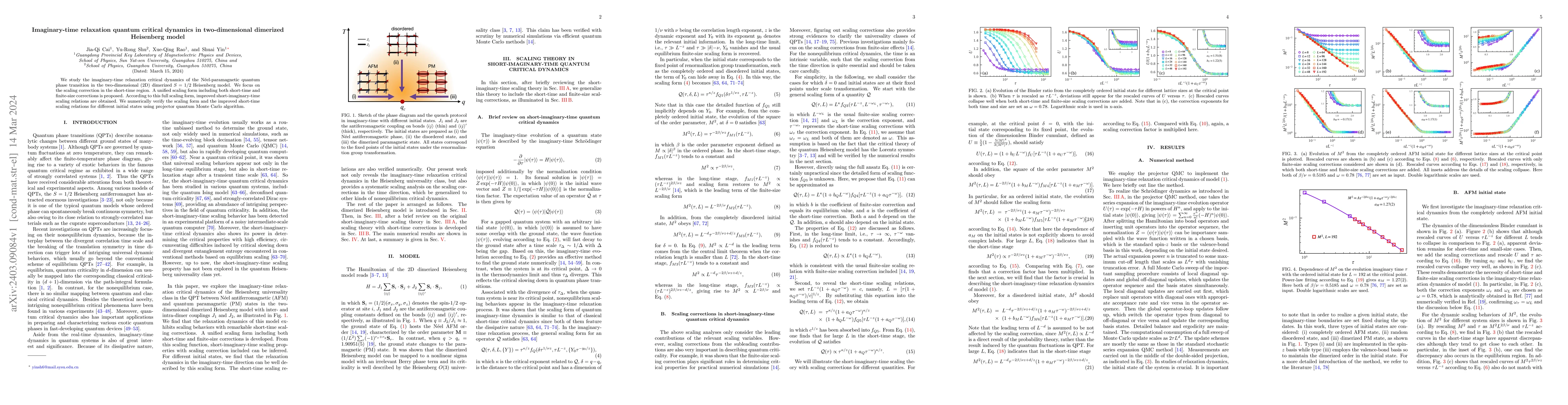 Thumbnail for Imaginary-time relaxation quantum critical dynamics in two-dimensional
  dimerized Heisenberg model
