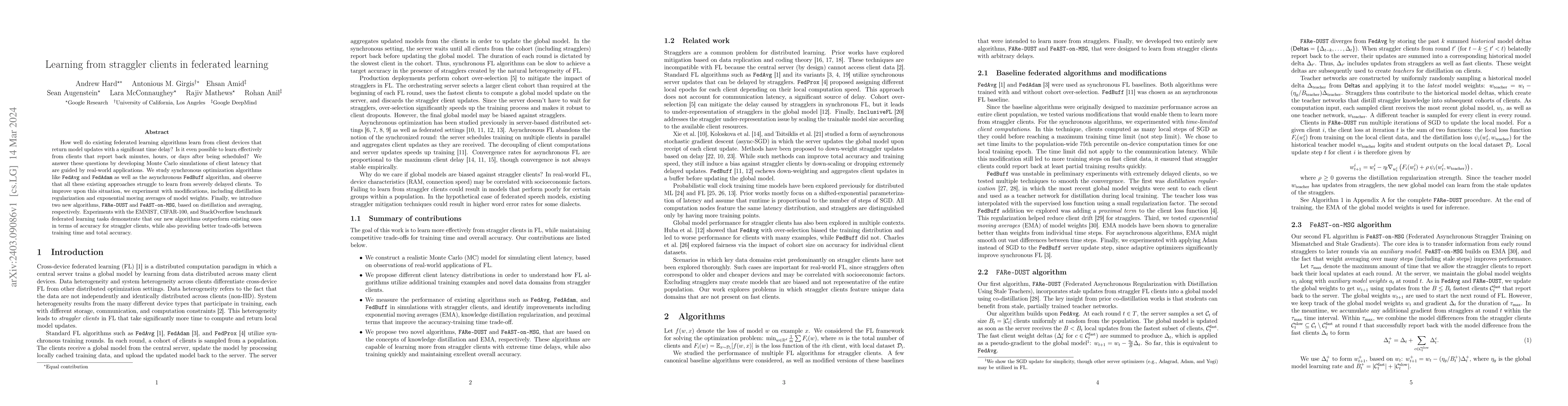 Thumbnail for Learning from straggler clients in federated learning