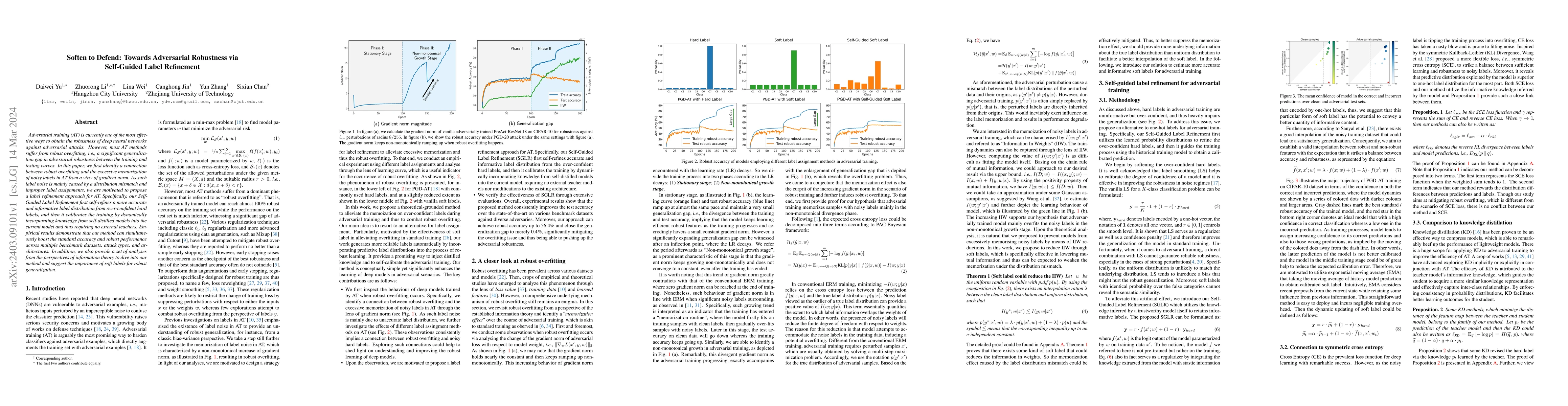 Thumbnail for Soften to Defend: Towards Adversarial Robustness via Self-Guided Label
  Refinement