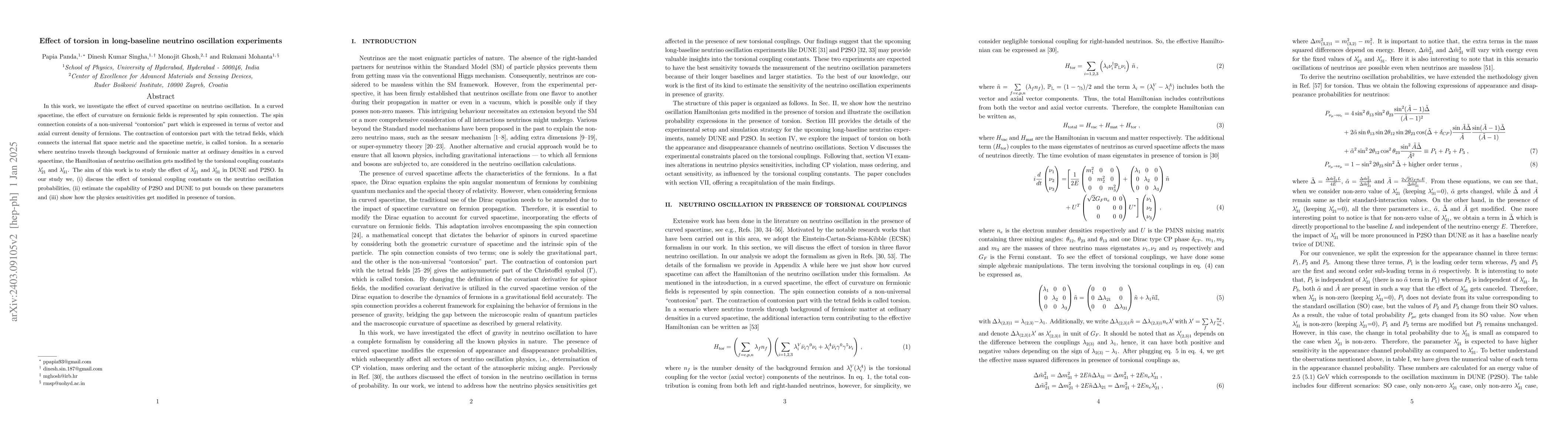 Thumbnail for Effect of torsion in long-baseline neutrino oscillation experiments
