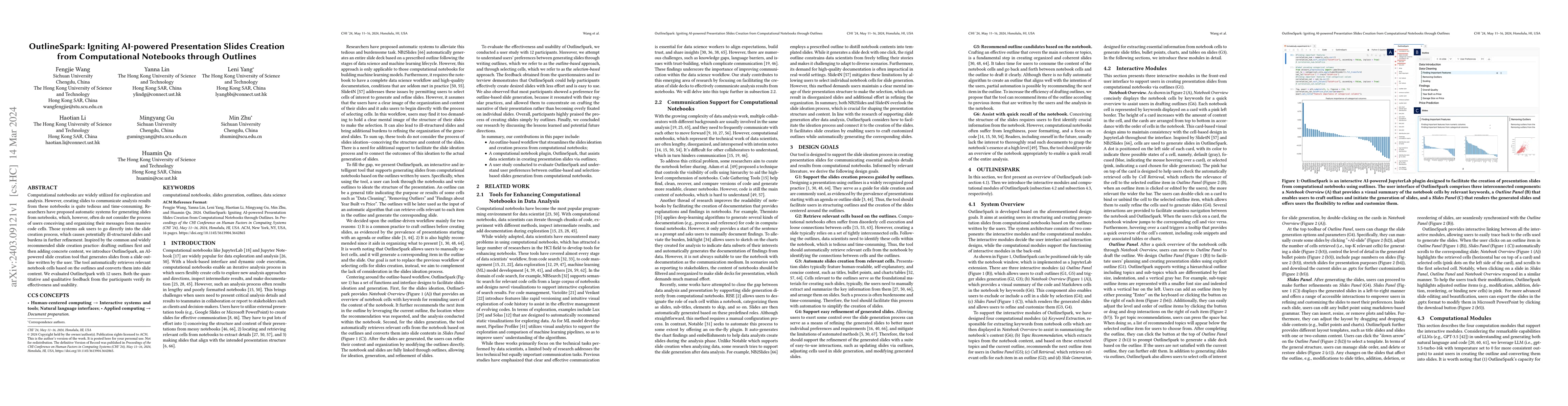 Thumbnail for OutlineSpark: Igniting AI-powered Presentation Slides Creation from
  Computational Notebooks through Outlines
