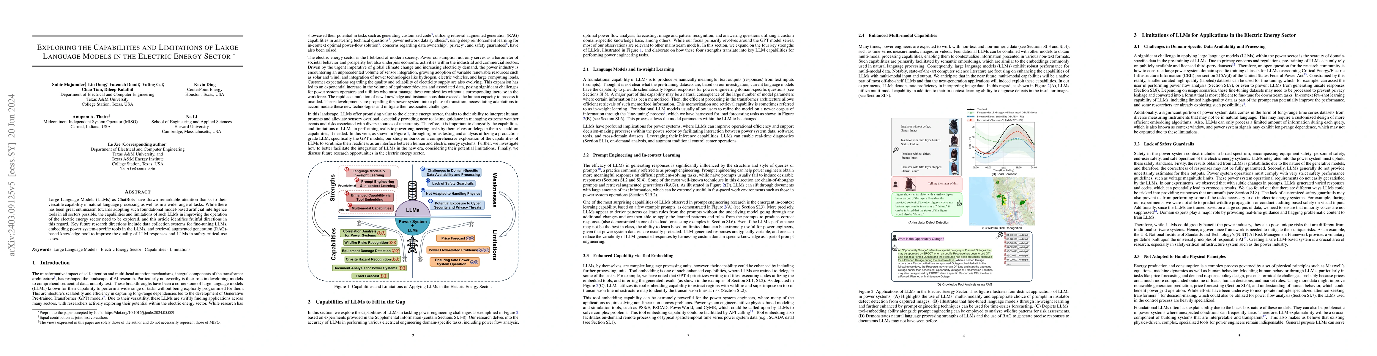 Thumbnail for Exploring the Capabilities and Limitations of Large Language Models in
  the Electric Energy Sector