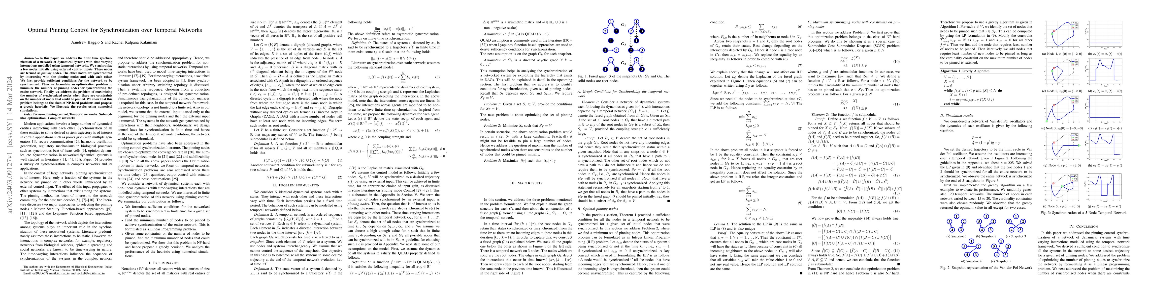 Thumbnail for Optimal Pinning Control for Synchronization over Temporal Networks