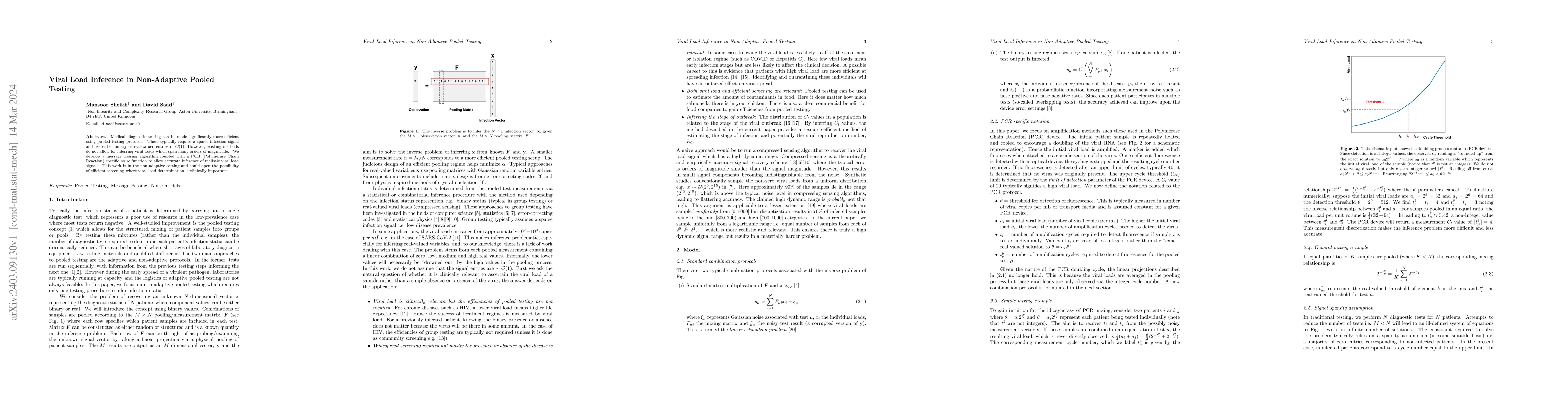 Thumbnail for Viral Load Inference in Non-Adaptive Pooled Testing