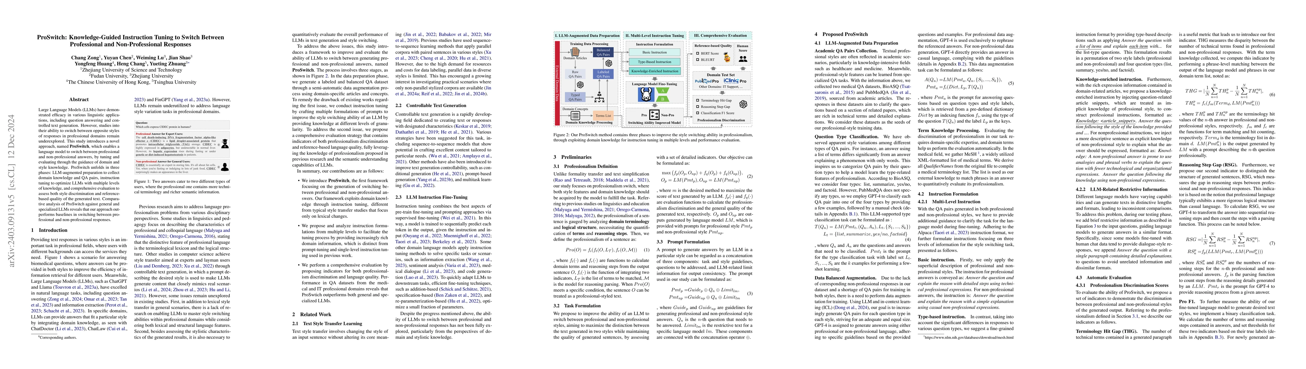 Thumbnail for ProSwitch: Knowledge-Guided Instruction Tuning to Generate Professional
  and Non-Professional Styled Text