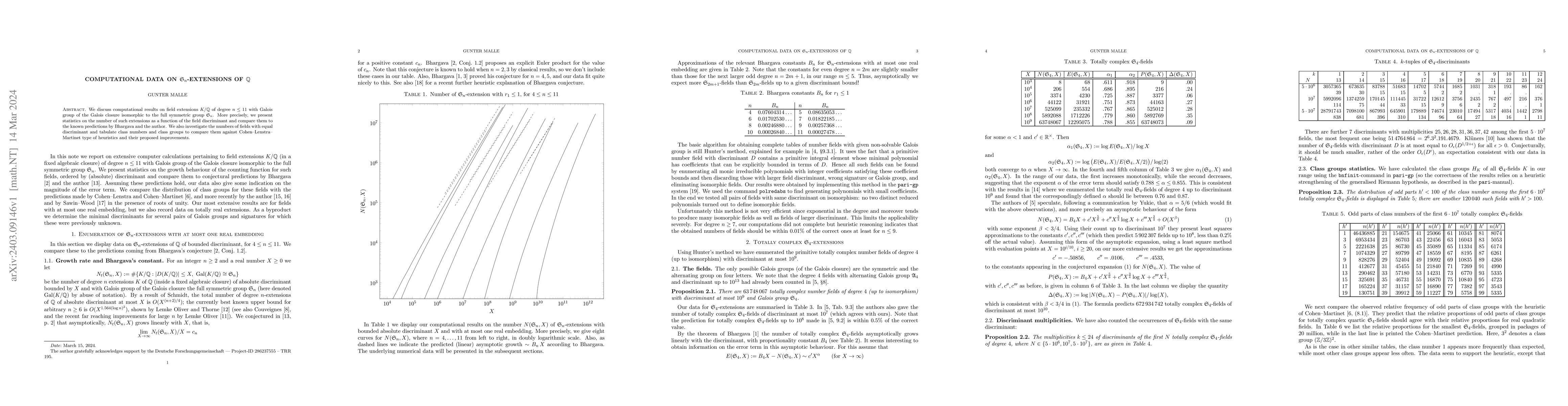 Thumbnail for Computational data on ${\mathfrak S}_n$-extensions of $\mathbb Q$
