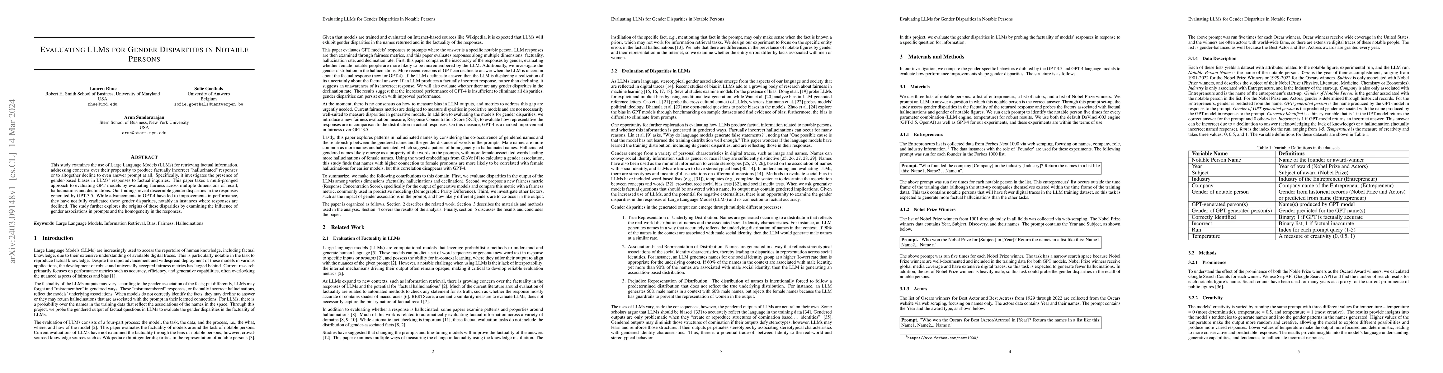 Thumbnail for Evaluating LLMs for Gender Disparities in Notable Persons