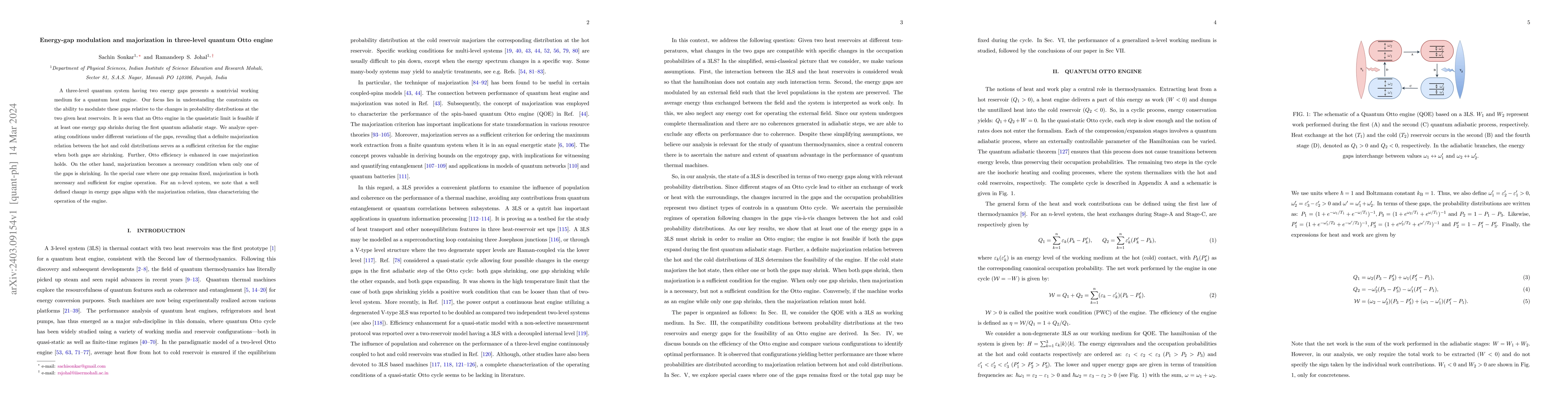 Thumbnail for Energy-gap modulation and majorization in three-level quantum Otto
  engine