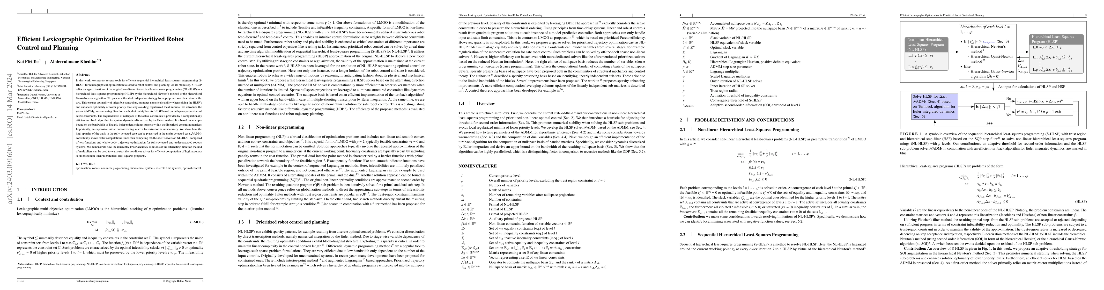 Thumbnail for Efficient Lexicographic Optimization for Prioritized Robot Control and
  Planning