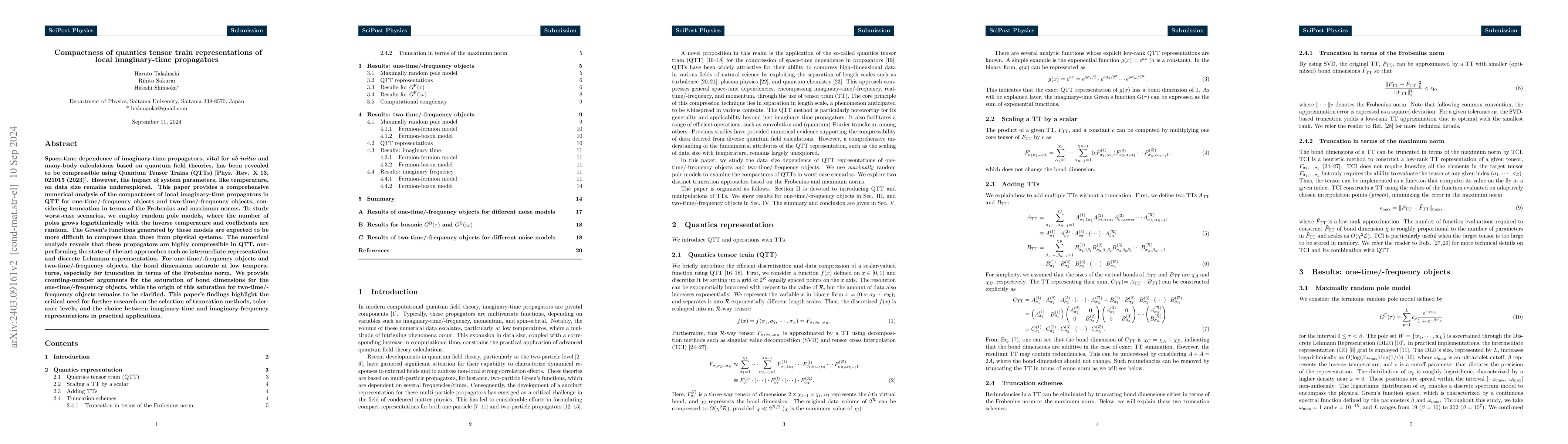 Thumbnail for Compactness of quantics tensor train representations of local
  imaginary-time propagators