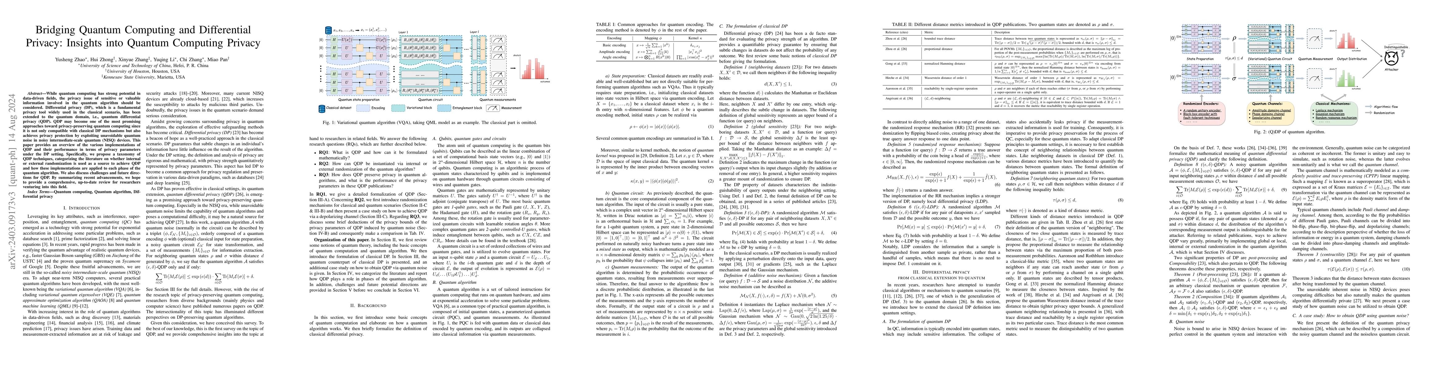 Thumbnail for Bridging Quantum Computing and Differential Privacy: Insights into
  Quantum Computing Privacy