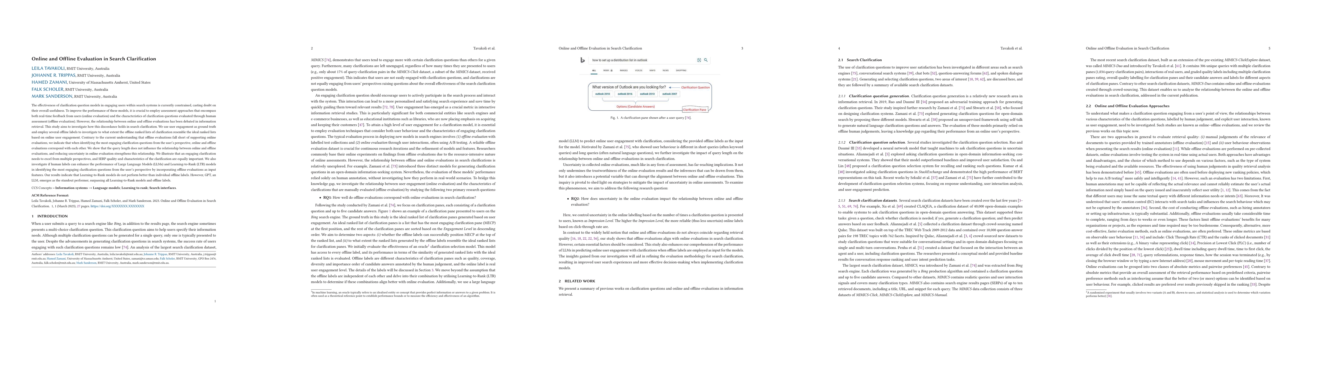 Thumbnail for Online and Offline Evaluation in Search Clarification