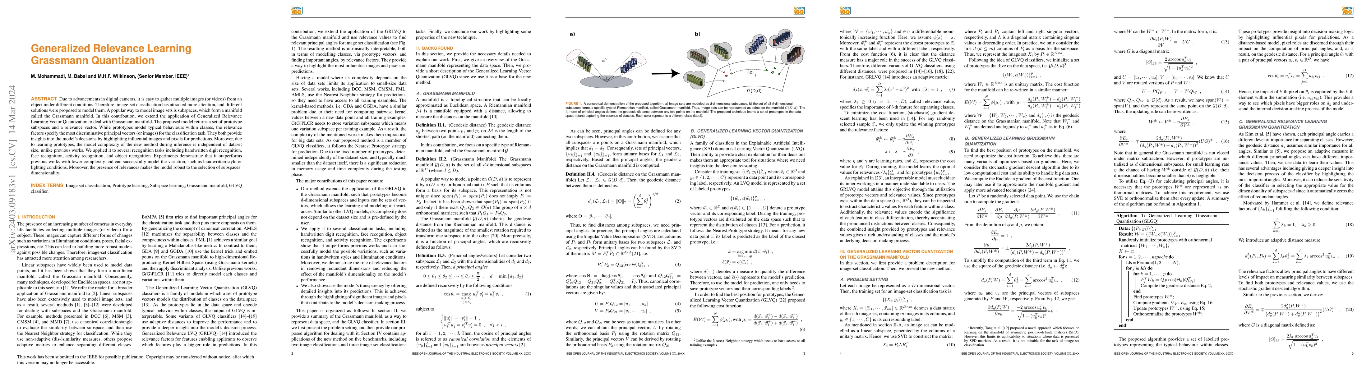 Thumbnail for Generalized Relevance Learning Grassmann Quantization