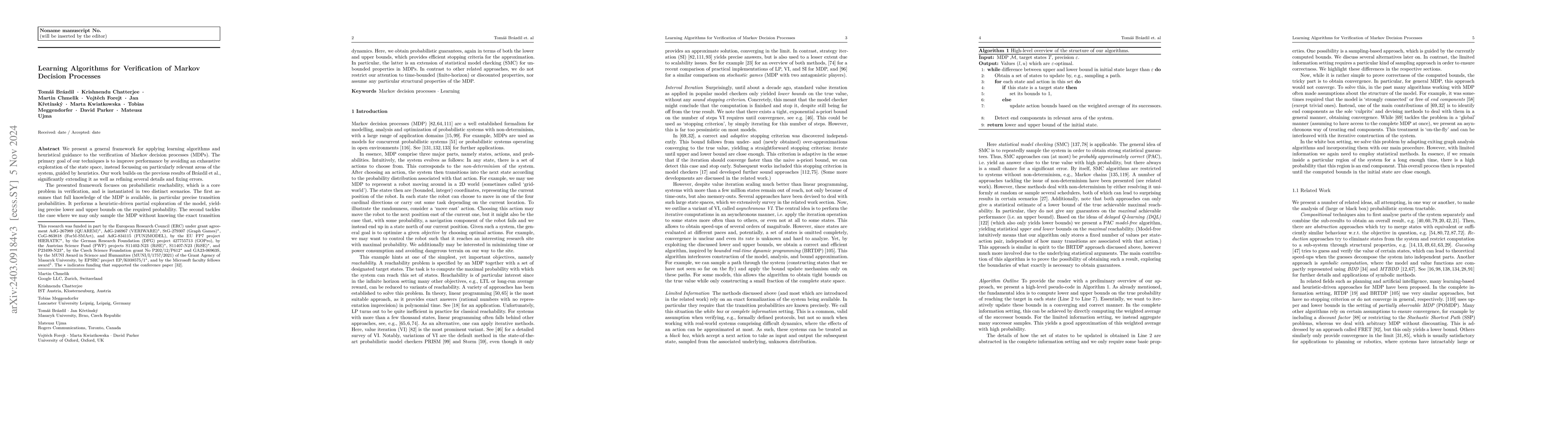 Thumbnail for Learning Algorithms for Verification of Markov Decision Processes