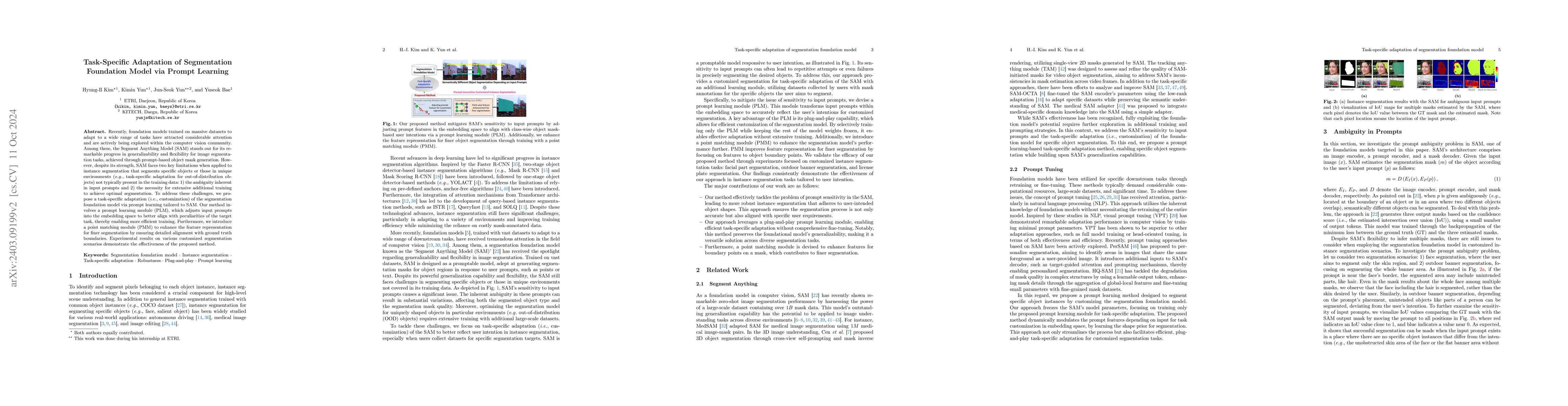 Thumbnail for Customizing Segmentation Foundation Model via Prompt Learning for
  Instance Segmentation