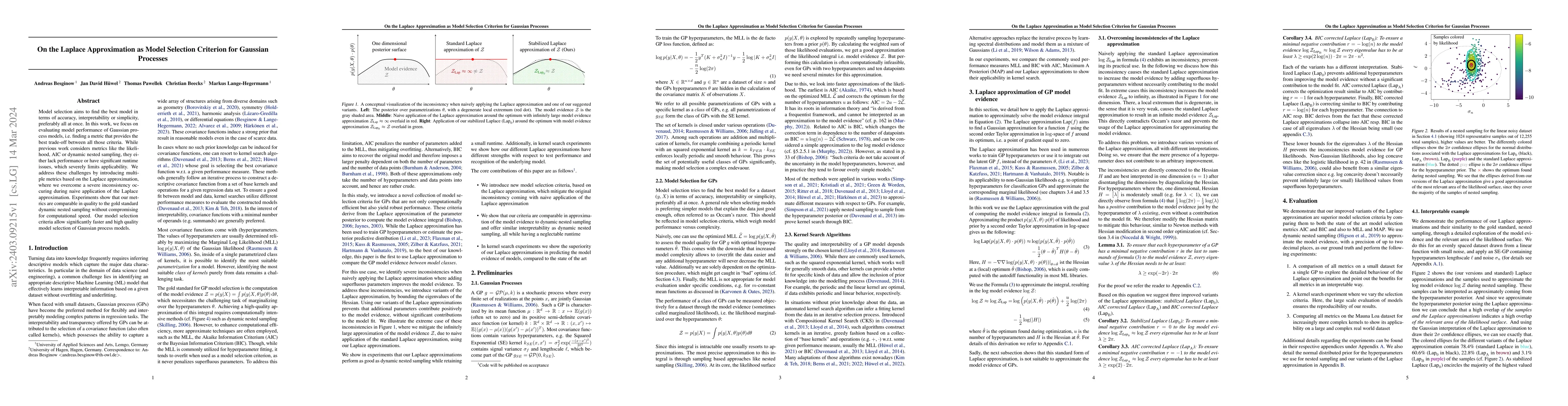 Thumbnail for On the Laplace Approximation as Model Selection Criterion for Gaussian
  Processes
