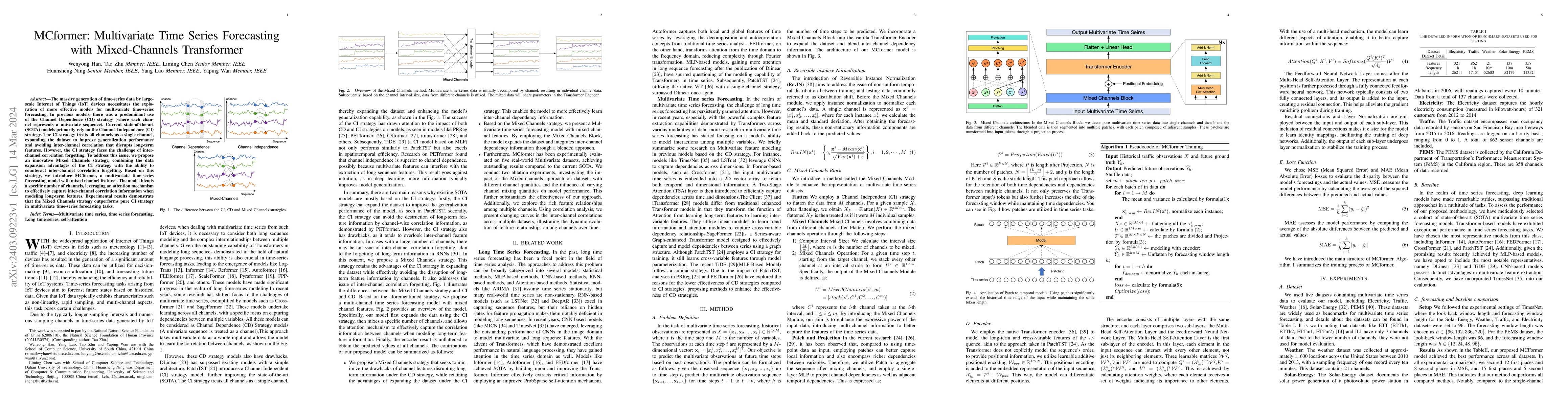 Thumbnail for MCformer: Multivariate Time Series Forecasting with Mixed-Channels
  Transformer