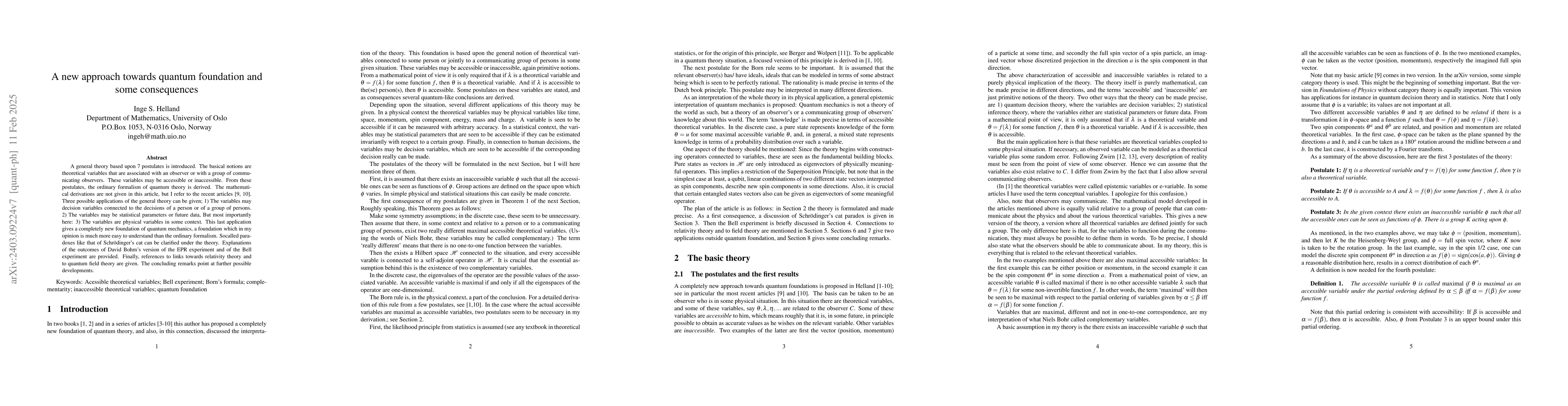 Thumbnail for A new approach towards quantum foundation and some consequences