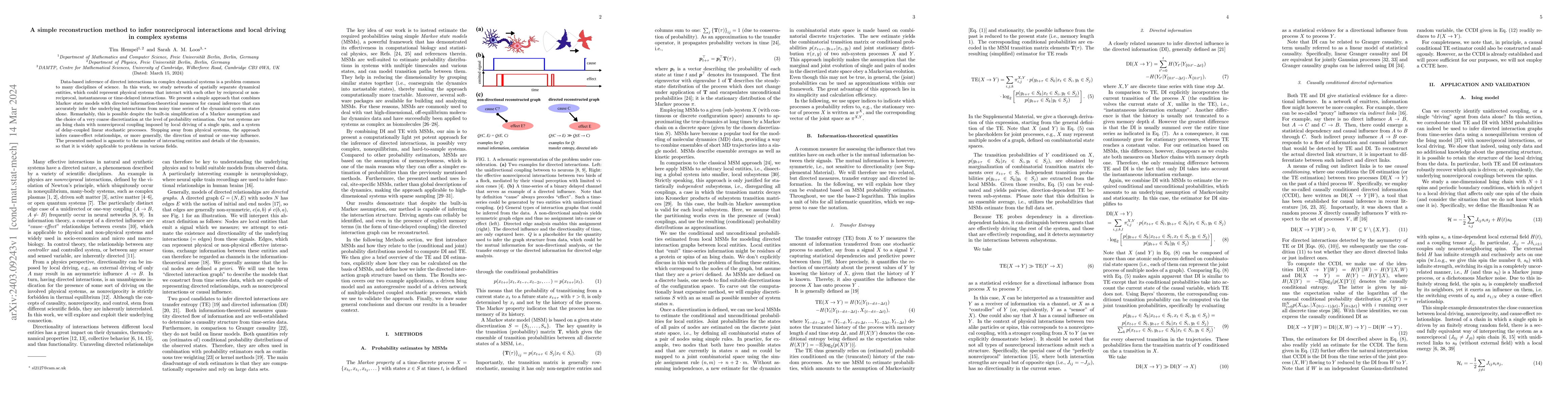 Thumbnail for A simple reconstruction method to infer nonreciprocal interactions and
  local driving in complex systems