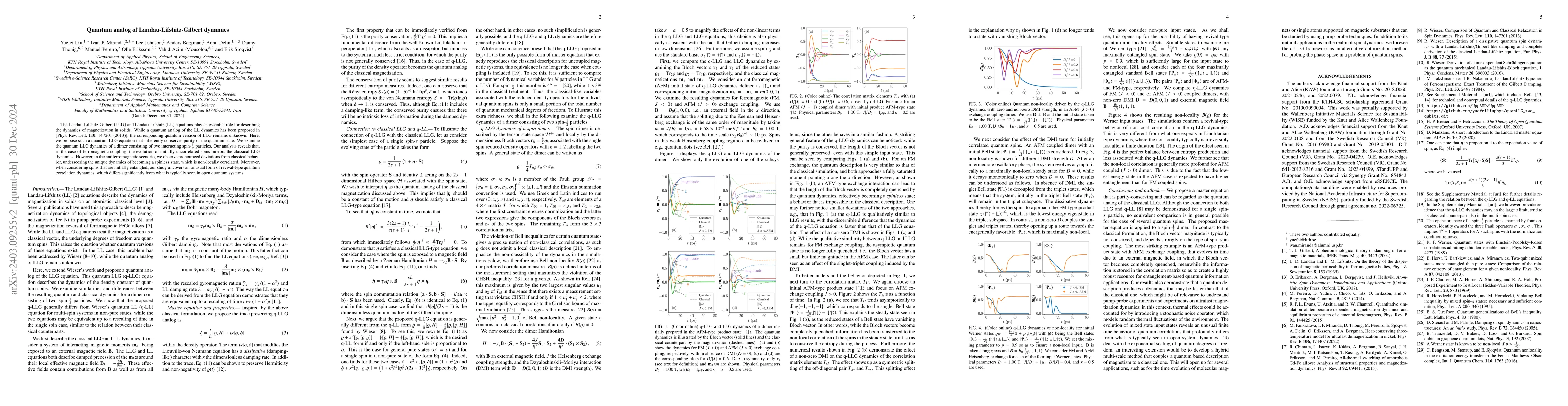 Thumbnail for Quantum analog of Landau-Lifshitz-Gilbert dynamics