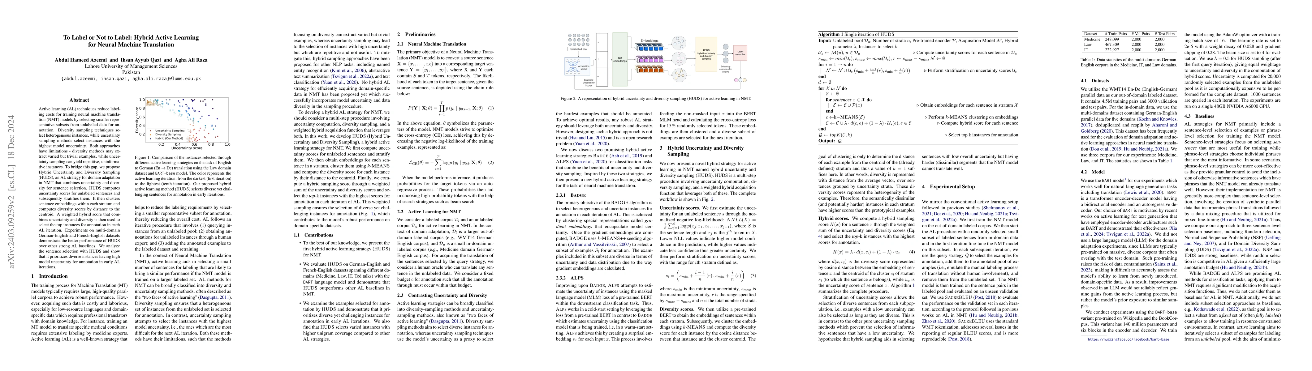Thumbnail for To Label or Not to Label: Hybrid Active Learning for Neural Machine
  Translation