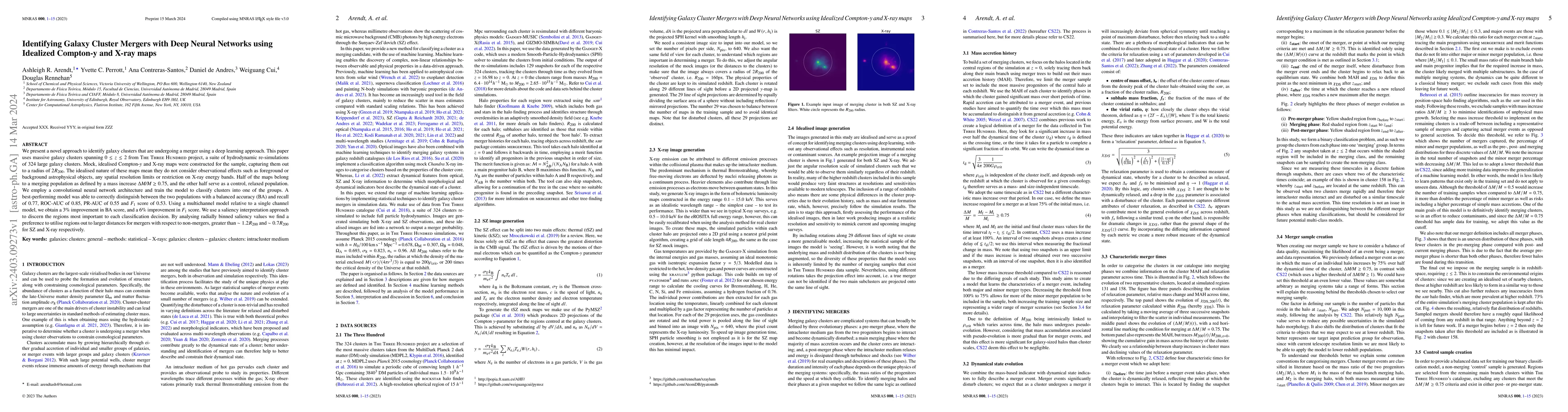 Thumbnail for Identifying Galaxy Cluster Mergers with Deep Neural Networks using
  Idealized Compton-y and X-ray maps
