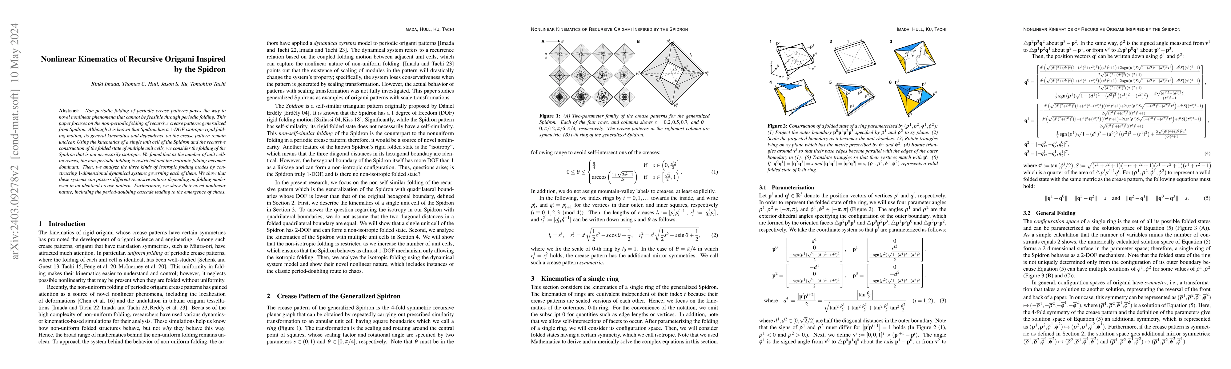 Thumbnail for Nonlinear Kinematics of Recursive Origami Inspired by the Spidron
