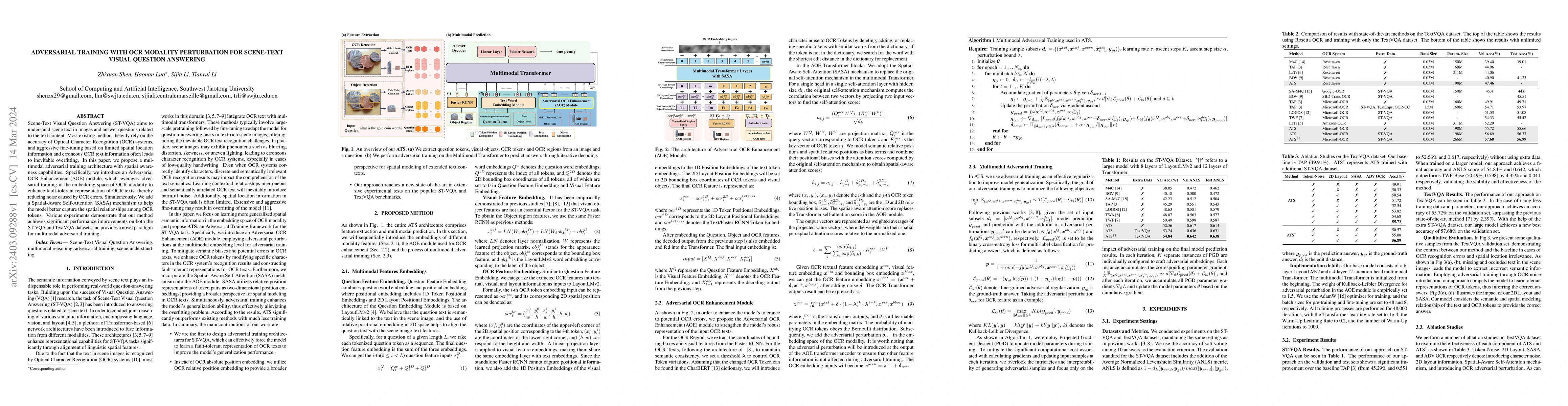 Thumbnail for Adversarial Training with OCR Modality Perturbation for Scene-Text
  Visual Question Answering