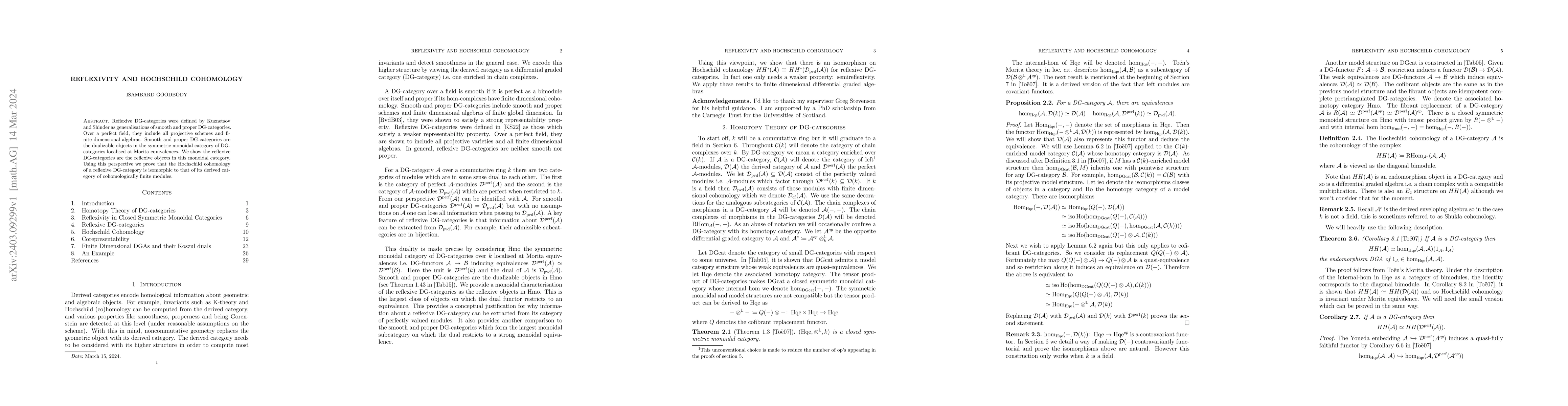 Thumbnail for Reflexivity and Hochschild Cohomology