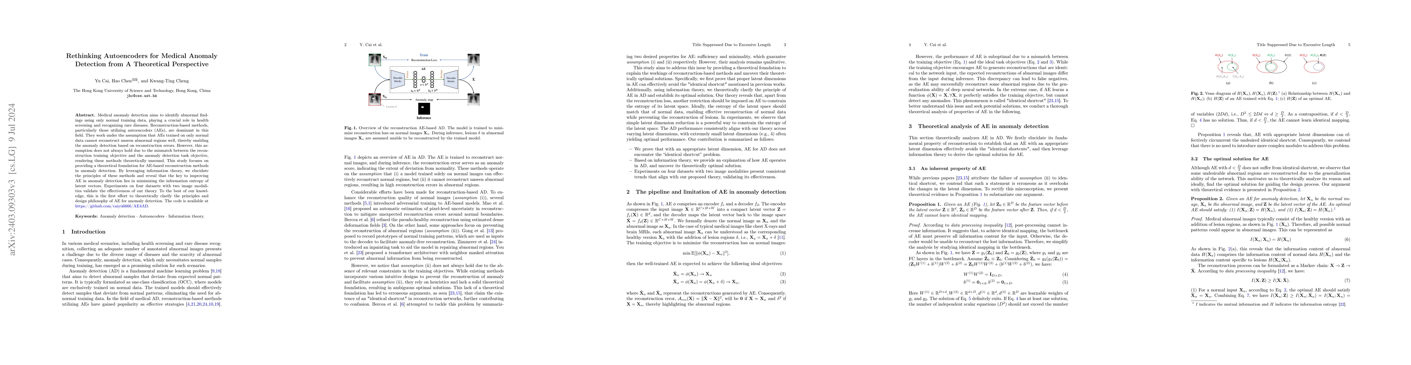 Thumbnail for Rethinking Autoencoders for Medical Anomaly Detection from A Theoretical
  Perspective