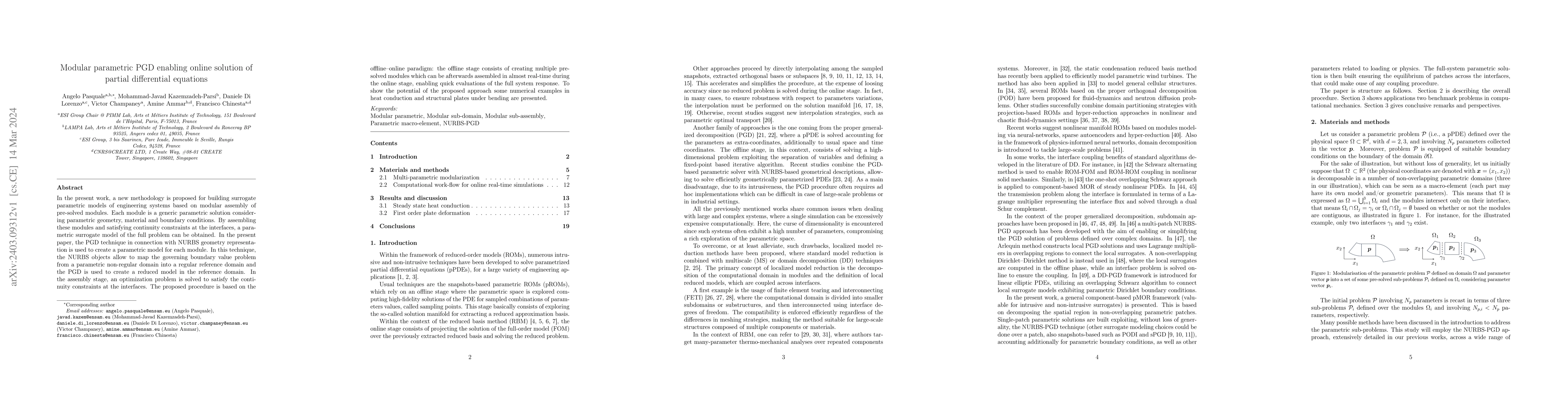 Thumbnail for Modular parametric PGD enabling online solution of partial differential
  equations