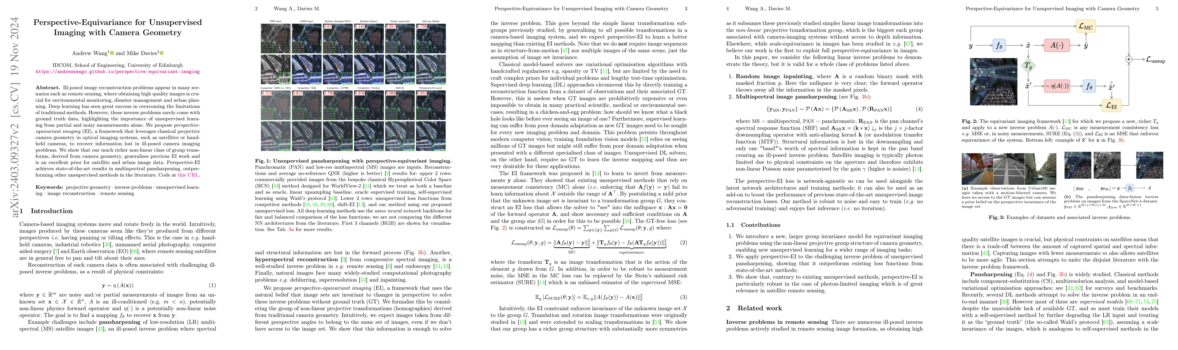 Thumbnail for Perspective-Equivariant Imaging: an Unsupervised Framework for
  Multispectral Pansharpening