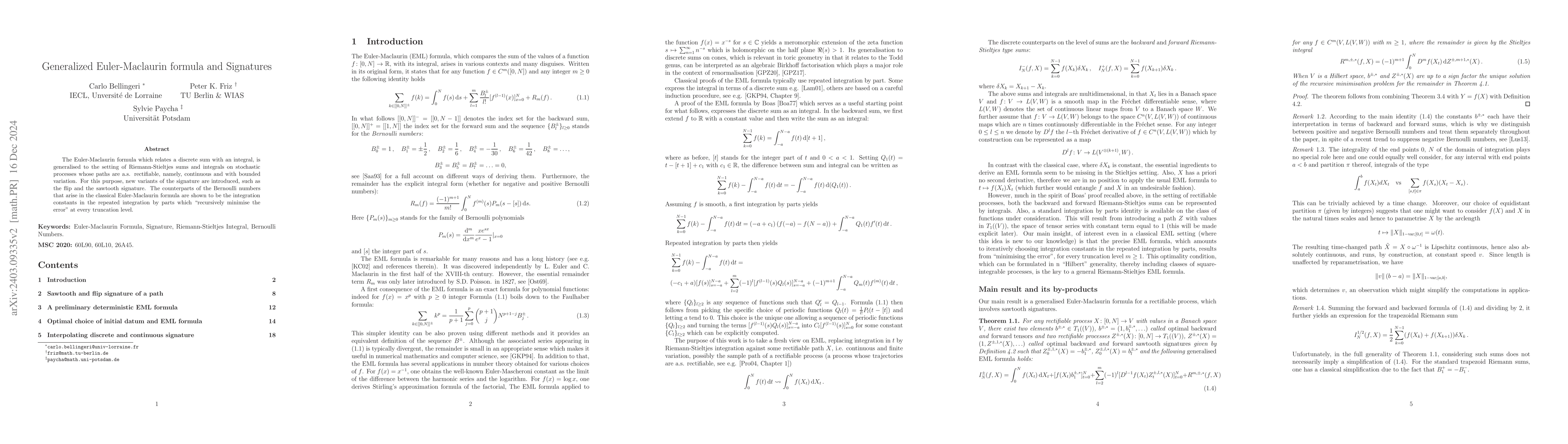 Thumbnail for Generalized Euler-Maclaurin formula and Signatures