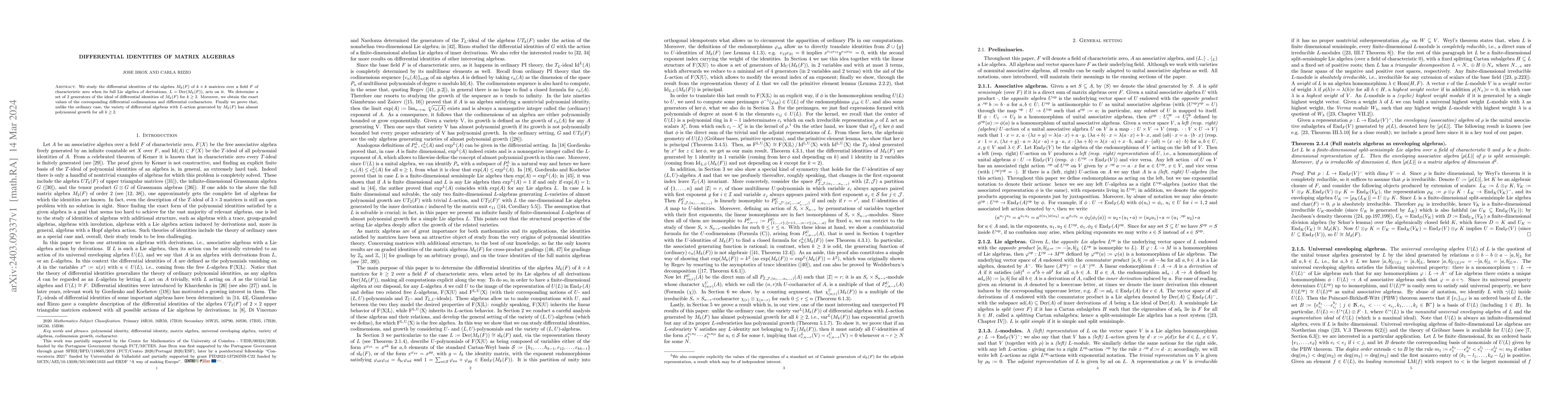 Thumbnail for Differential identities of matrix algebras