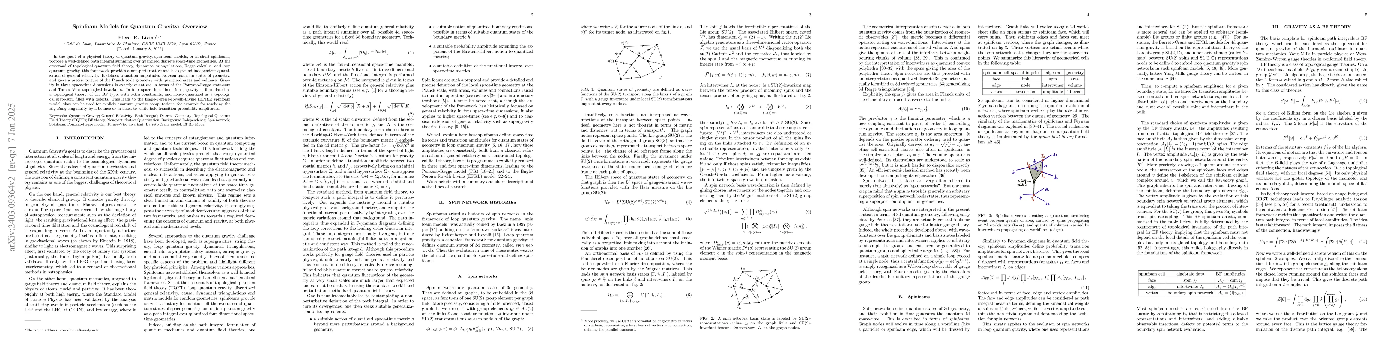 Thumbnail for Spinfoam Models for Quantum Gravity: Overview