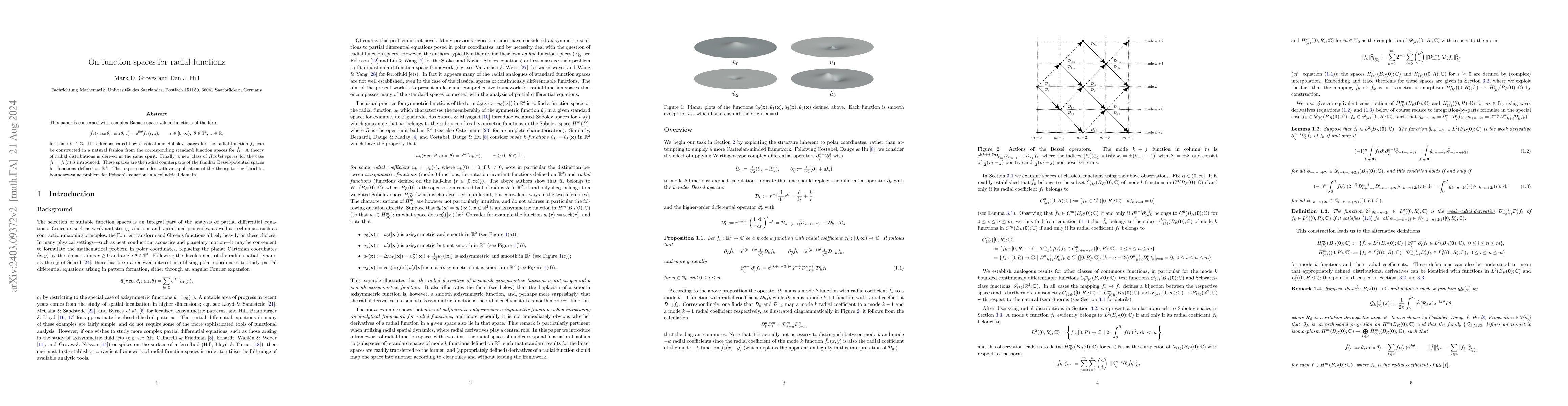 Thumbnail for On function spaces for radial functions
