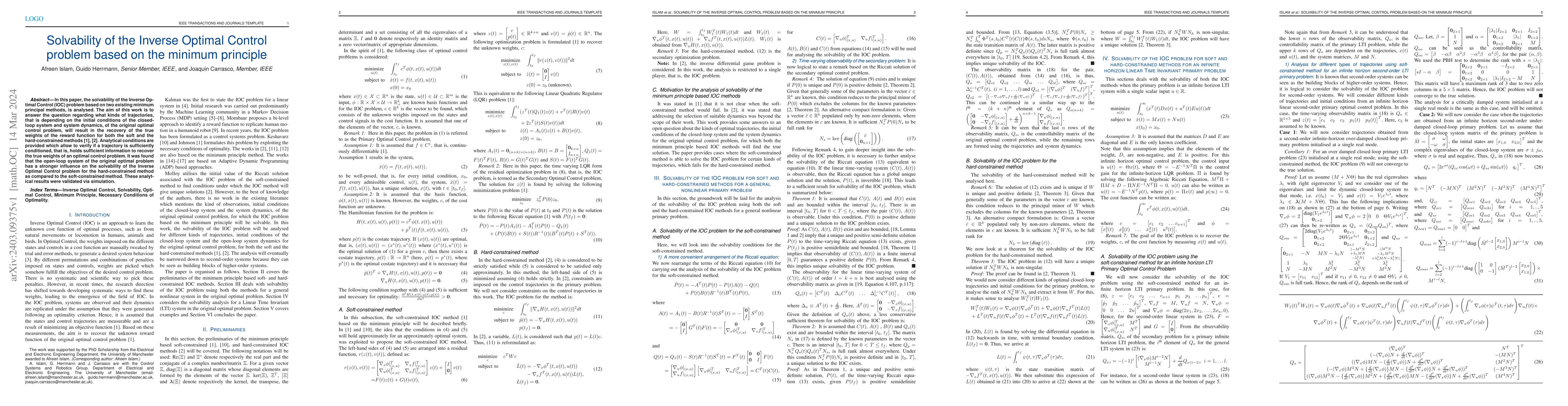 Thumbnail for Solvability of the Inverse Optimal Control problem based on the minimum
  principle