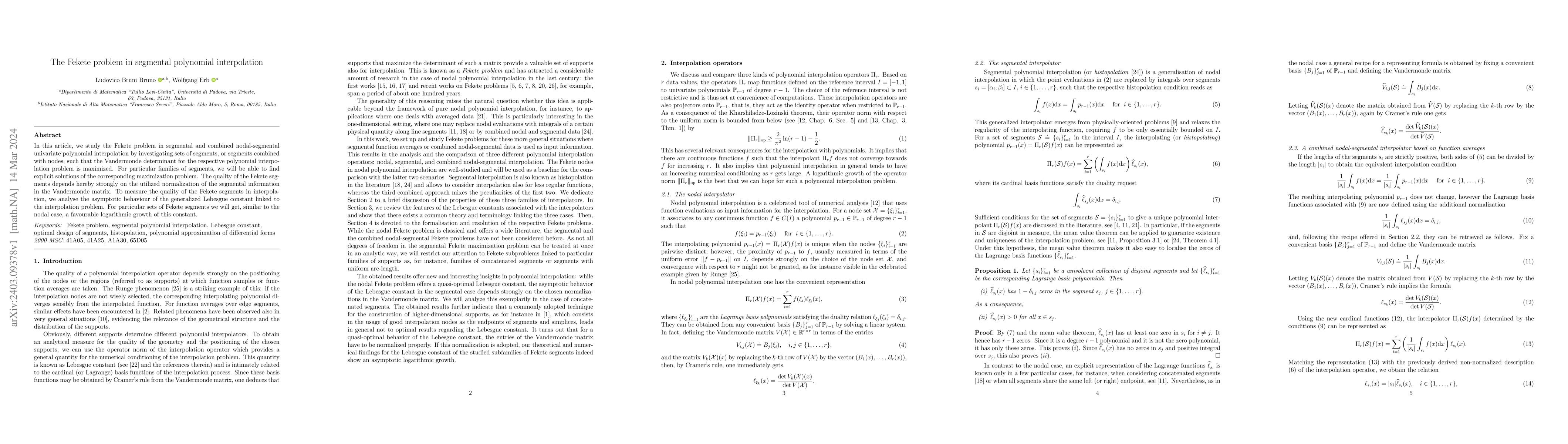 Thumbnail for The Fekete problem in segmental polynomial interpolation