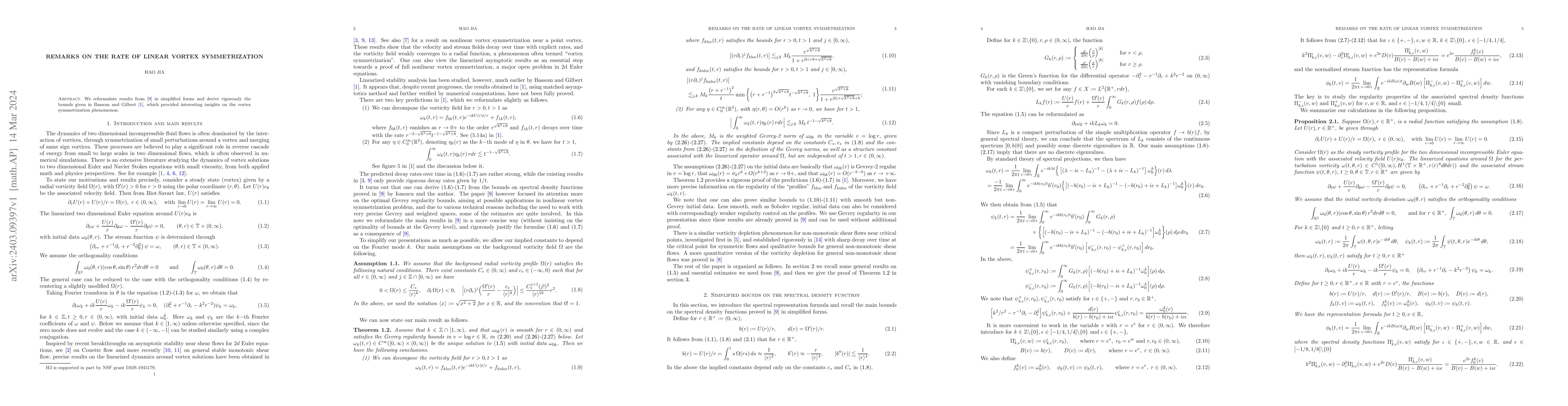Thumbnail for Remarks on the rate of linear vortex symmetrization