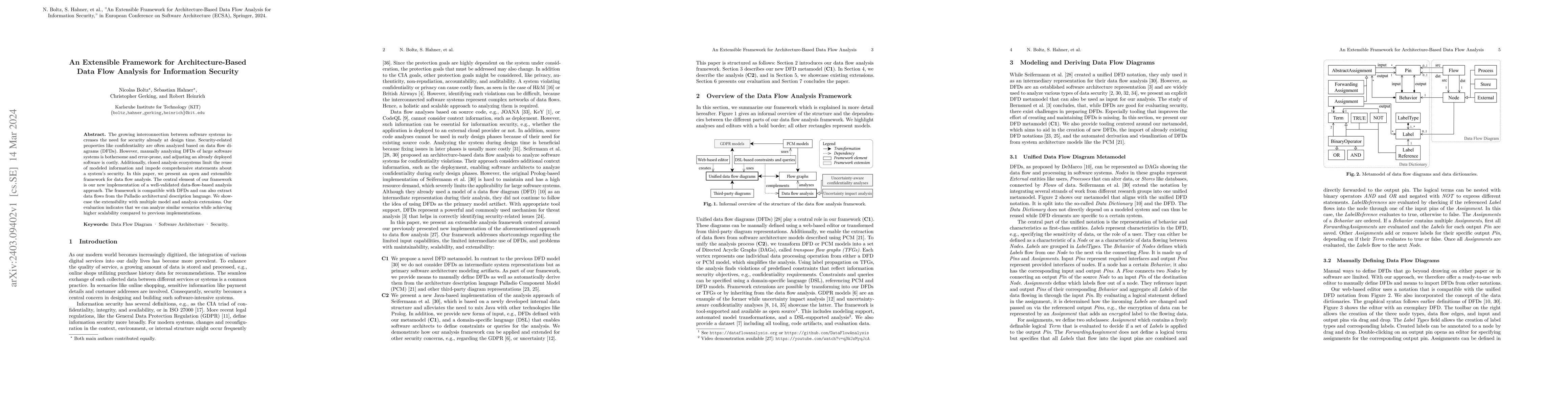 Thumbnail for An Extensible Framework for Architecture-Based Data Flow Analysis for
  Information Security