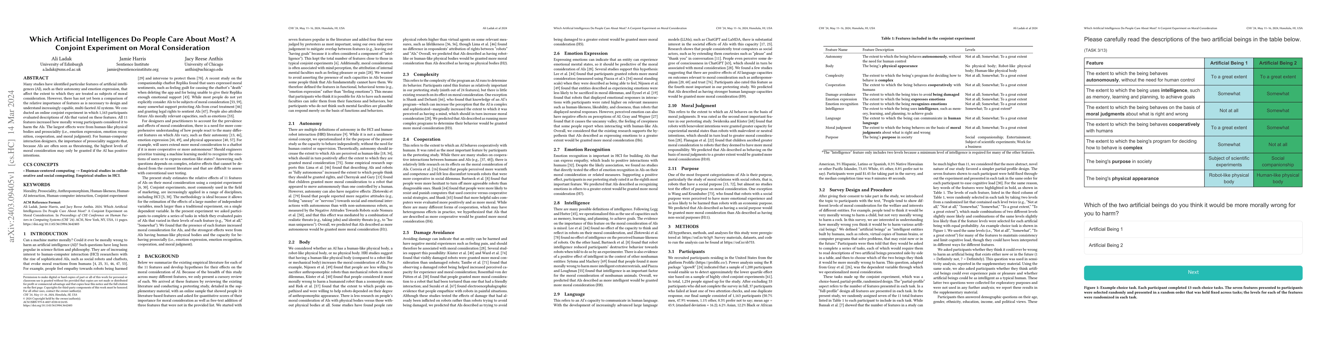 Thumbnail for Which Artificial Intelligences Do People Care About Most? A Conjoint
  Experiment on Moral Consideration