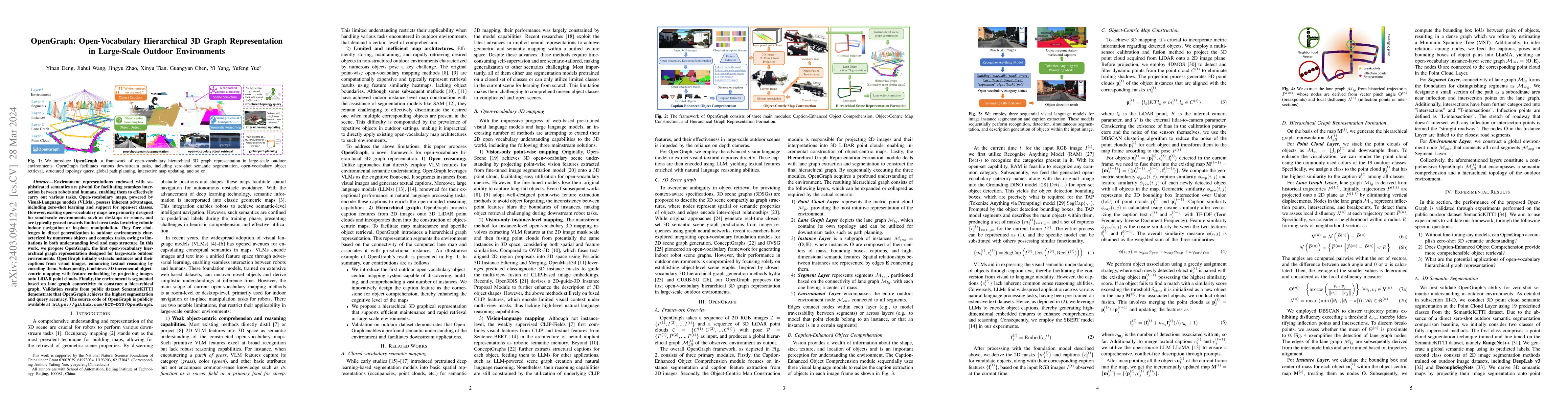 Thumbnail for OpenGraph: Open-Vocabulary Hierarchical 3D Graph Representation in
  Large-Scale Outdoor Environments