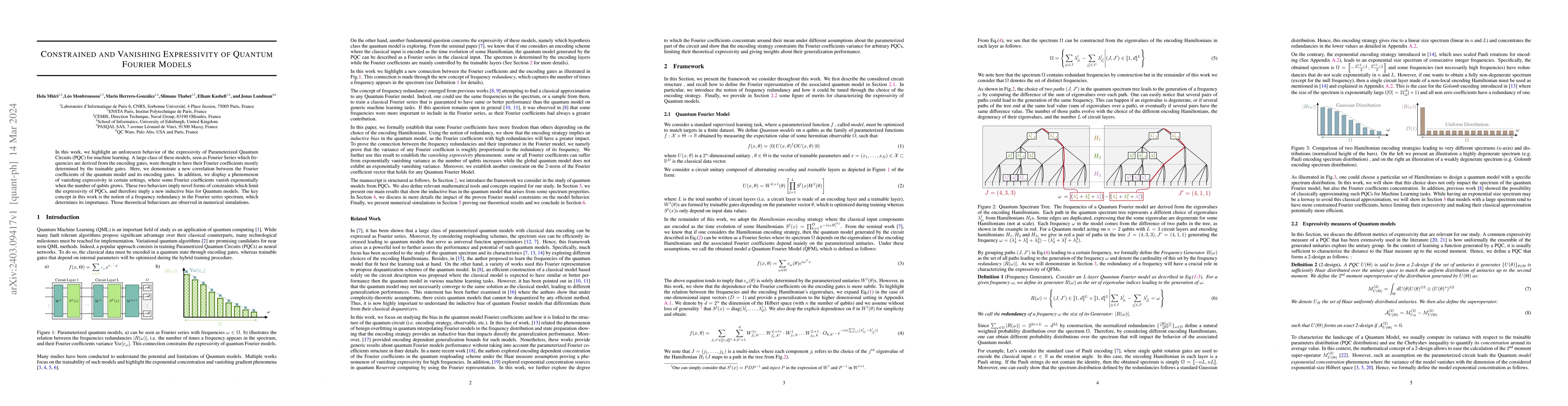Thumbnail for Constrained and Vanishing Expressivity of Quantum Fourier Models