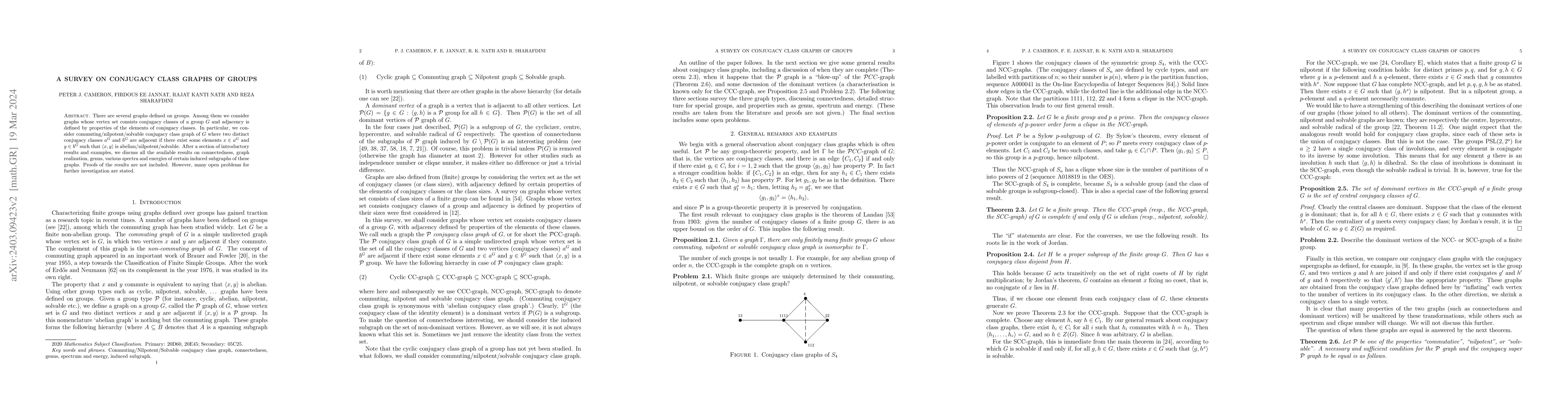 Thumbnail for A survey on conjugacy class graphs of groups