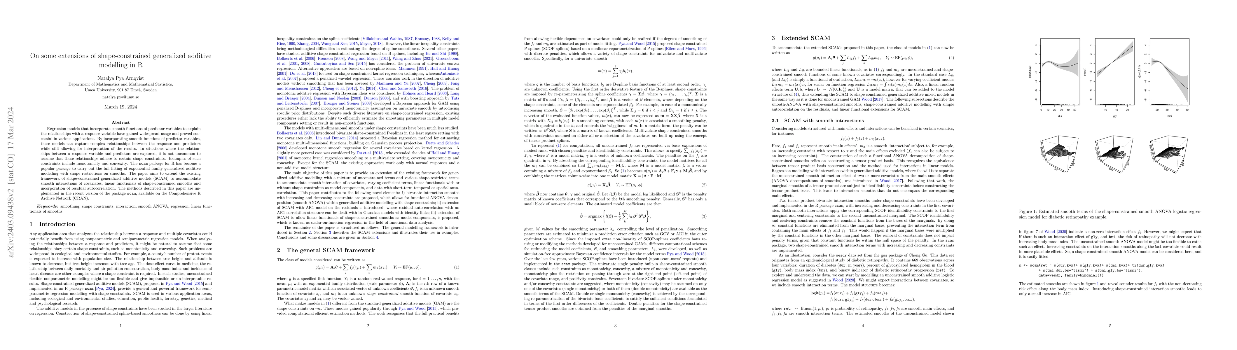 Thumbnail for On some extensions of shape-constrained generalized additive modelling
  in R