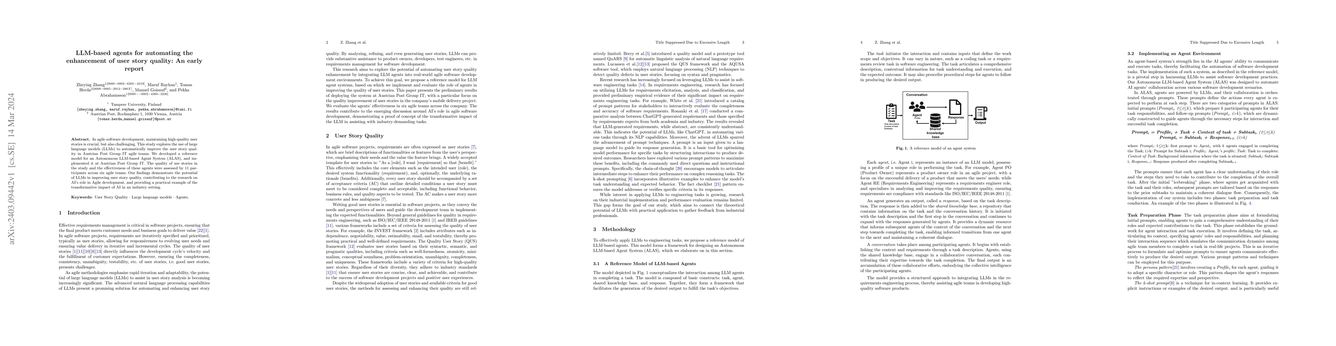 Thumbnail for LLM-based agents for automating the enhancement of user story quality:
  An early report