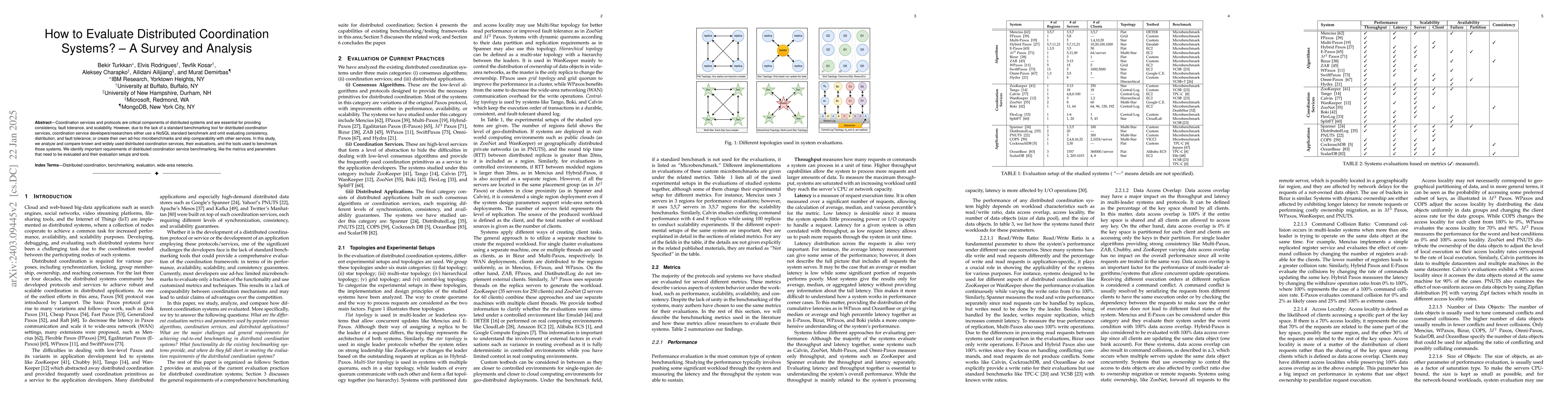 Thumbnail for Benchmarking Distributed Coordination Systems: A Survey and Analysis
